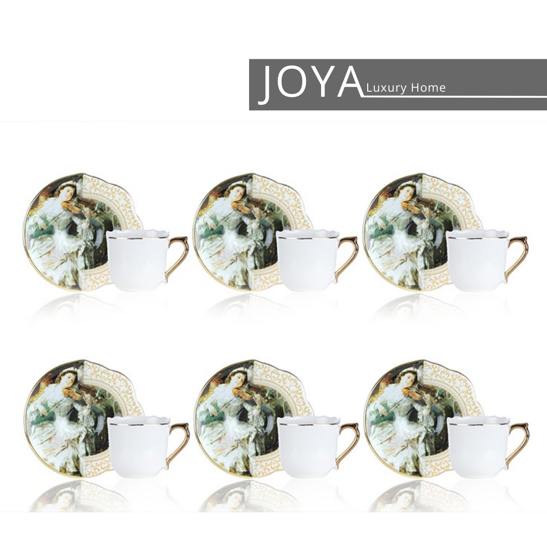 JOYA ENZO MARQUISE PORCELAINE FINE service à café 6 pièces pour 6 personnes. 8681145091041