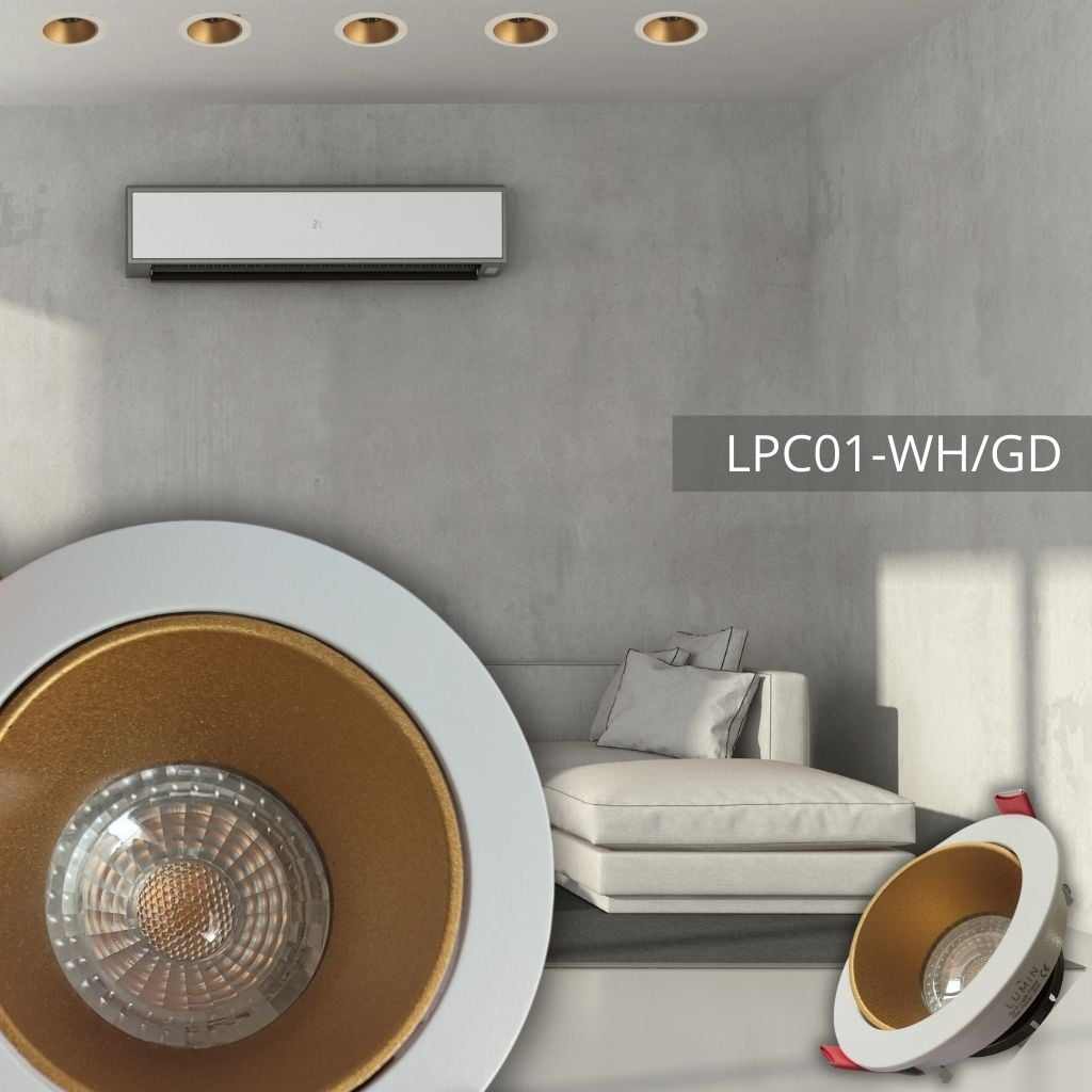 Support de spot rond 85*30mm Wh+Sandy Gold LUMIN LPC01