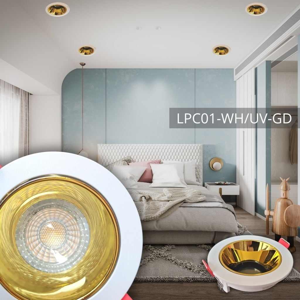 Support de spot rond 85*30mm WH+UV Gold LUMIN LPC01