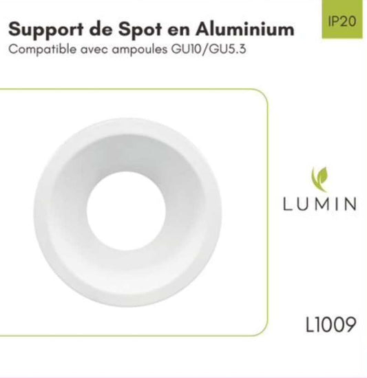 Support de Spot Rond indirect Blanc LUMIN L1009